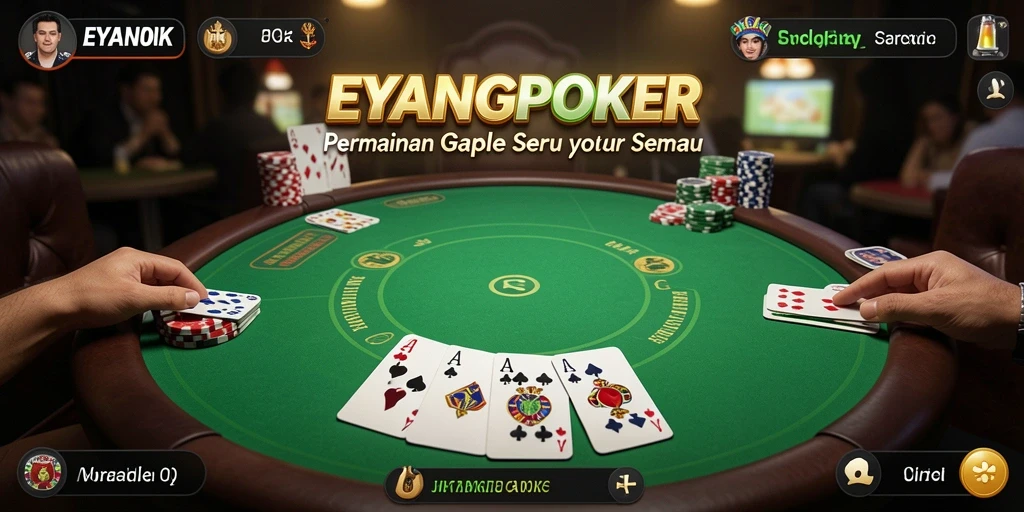 Tampilan screenshot menunjukkan gameplay Gaple yang seru dan interaktif.