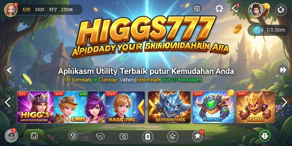 Tampilan antarmuka HIGGS777 yang memudahkan pengguna dalam navigasi utility.