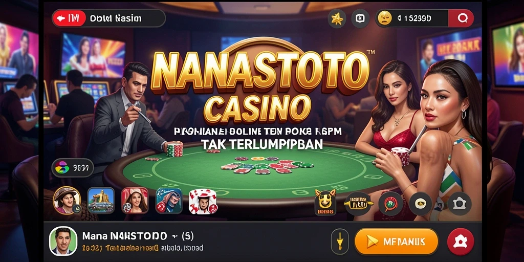 Screenshot gameplay NANASTOTO menunjukkan dealer langsung dan atmosfer kasino yang nyata.