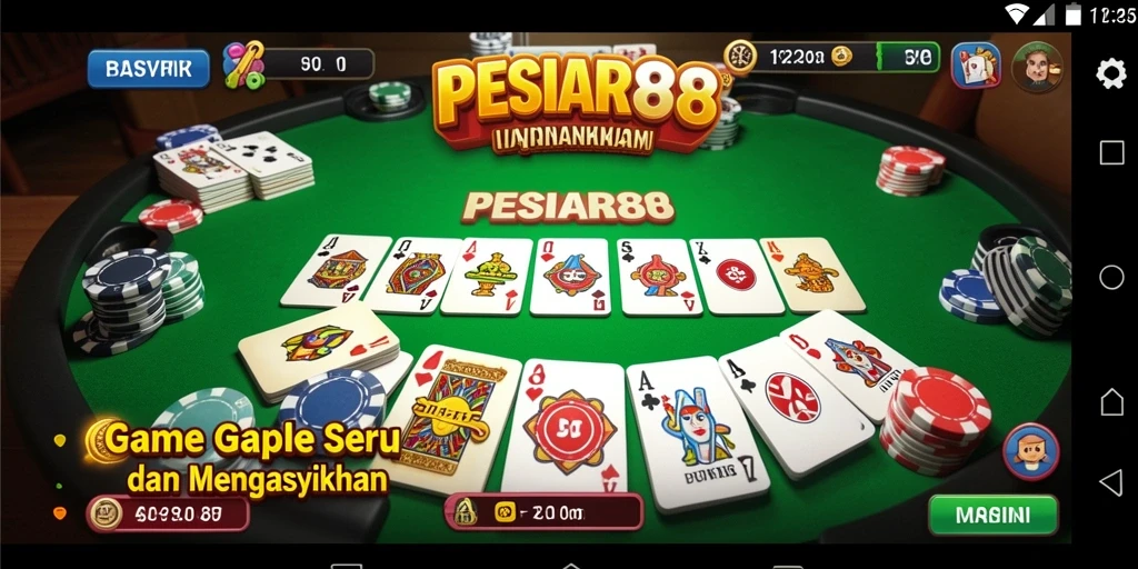 Tampilan gameplay PESIAR88 yang menarik dan seru saat bermain Gaple.