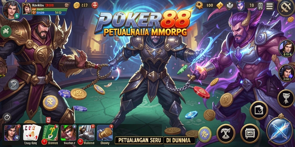 Screenshot gameplay POKER88 yang menunjukkan aksi pertempuran seru.