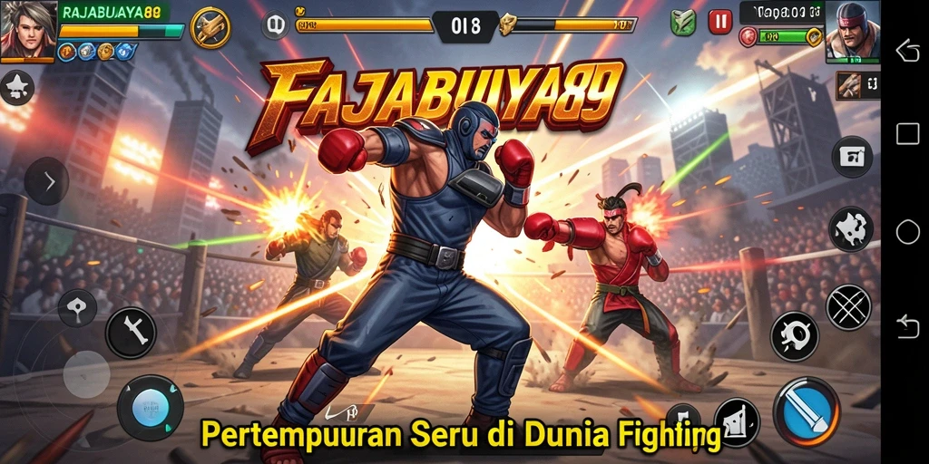 Tampilan gameplay pertarungan seru di RAJABUAYA89.